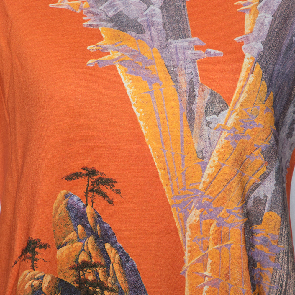 

Valentino White Cotton Yellow City Graphic-Print T-Shirt Size