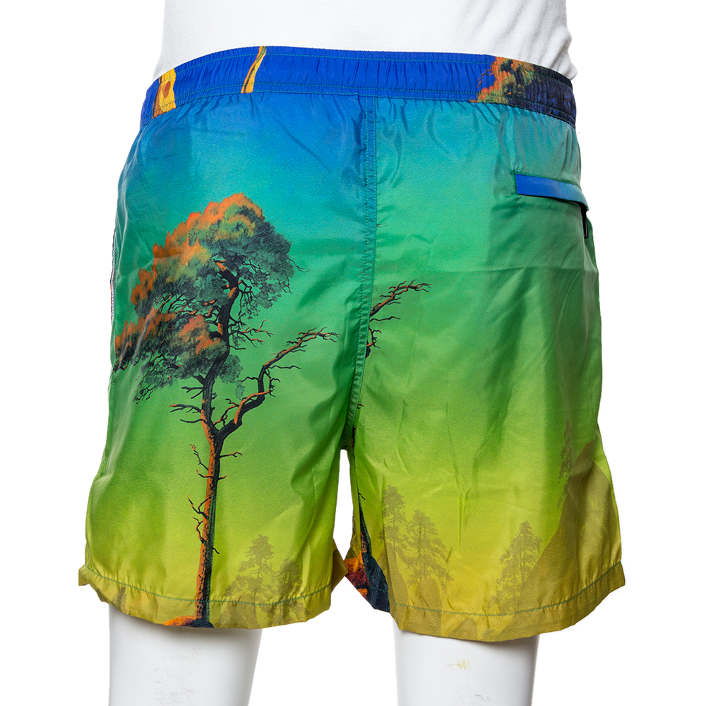 

Valentino Multicolor Dragon At Dawn Graphic Print Swim Shorts