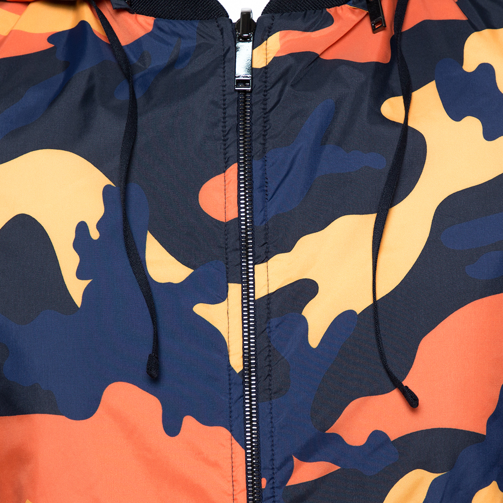 

Valentino Multicolor Camouflage Print Reversible Windbreaker Size