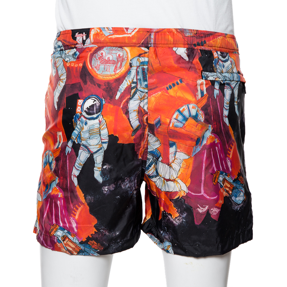 

Valentino Orange Astronaut Graphic Print Swim Shorts