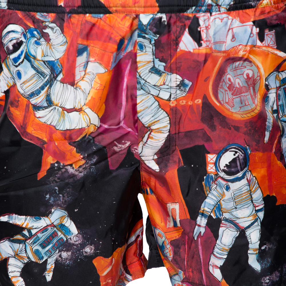 

Valentino Orange Astronaut Graphic Print Swim Shorts Size