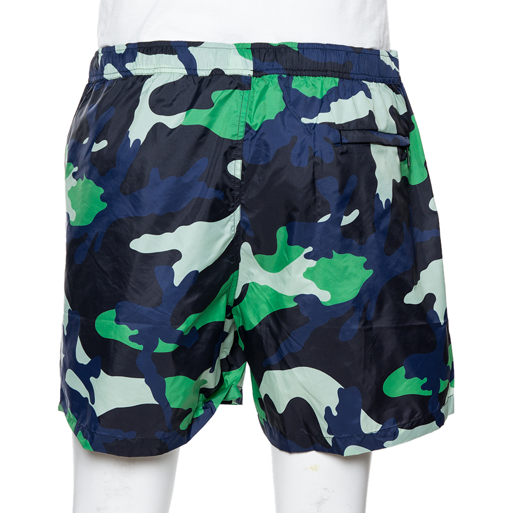 

Valentino Blue/Green Camouflage Print Swim Shorts