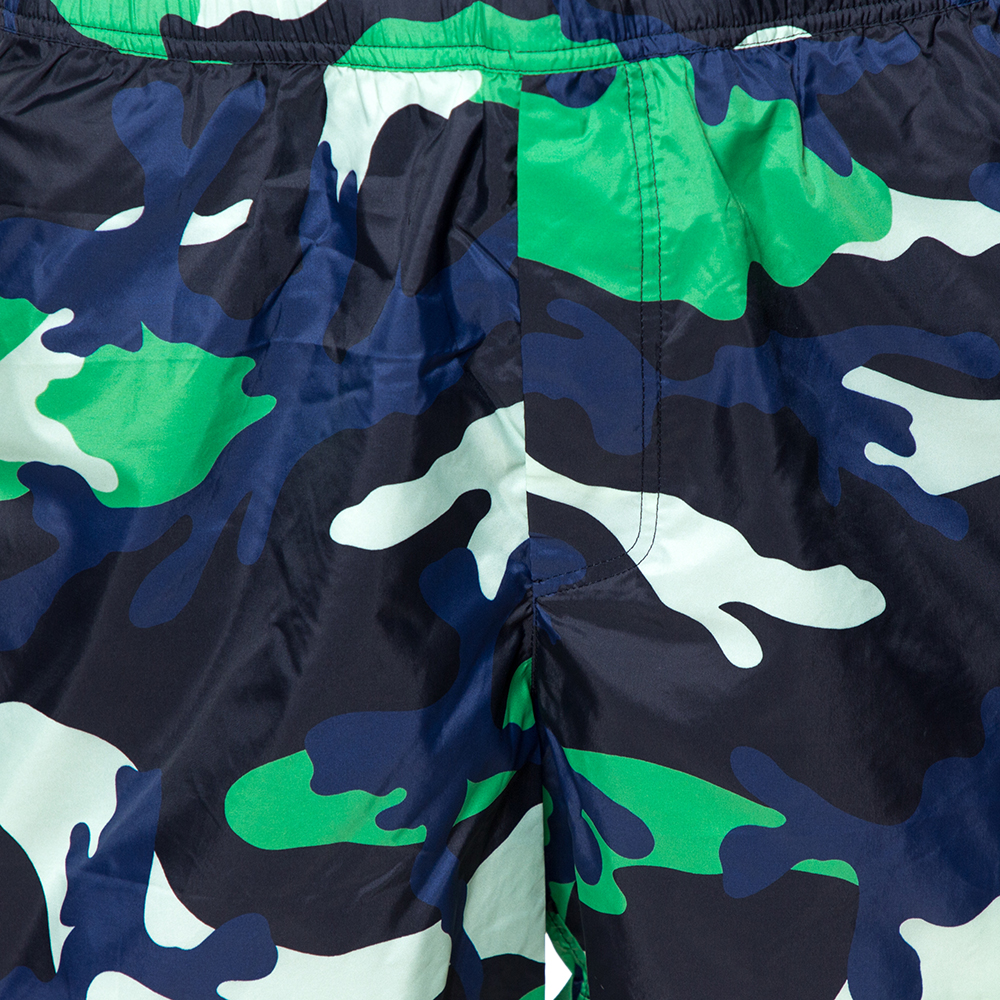 

Valentino Blue/Green Camouflage Print Swim Shorts Size