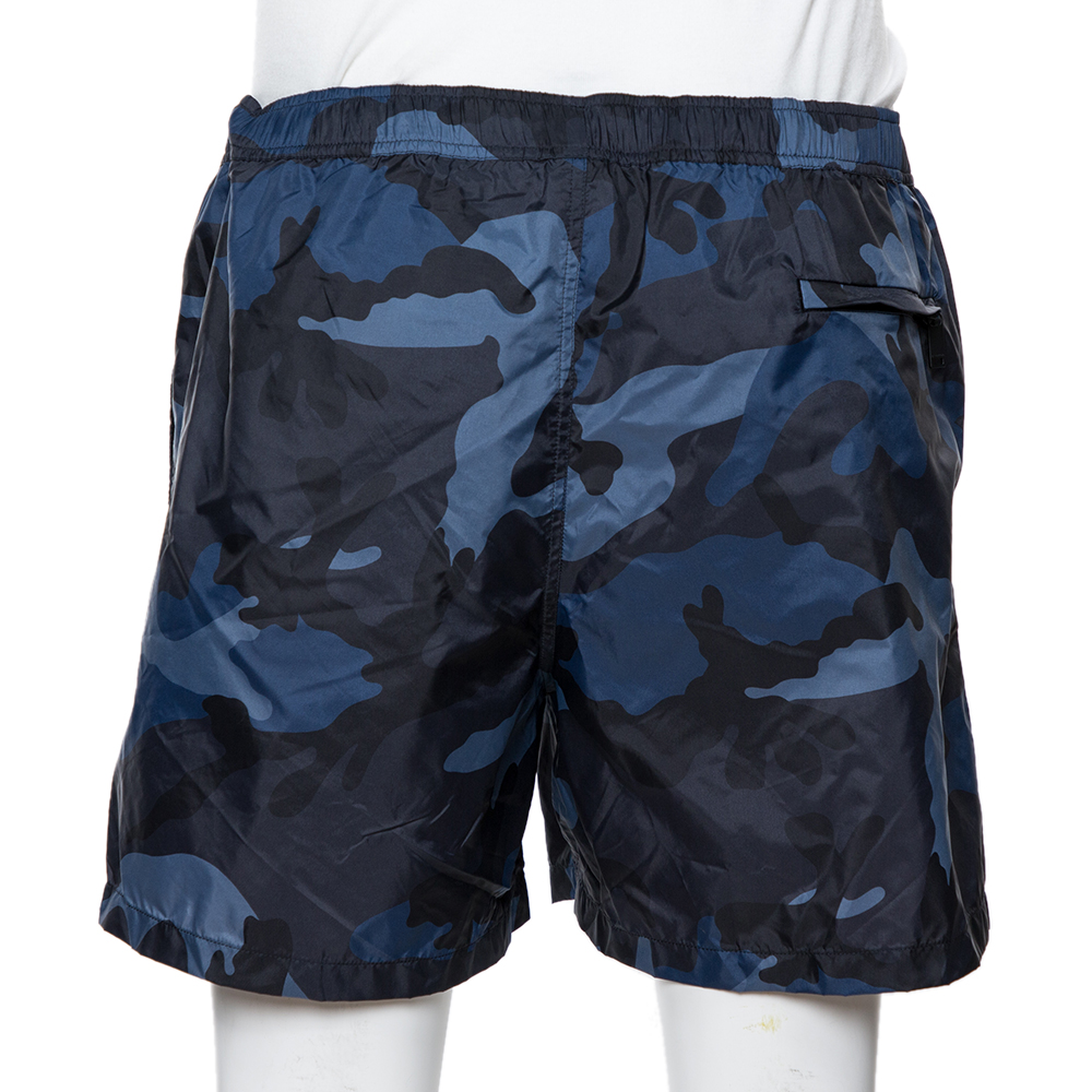 

Valentino Blue/Black Camouflage Print Swim Shorts