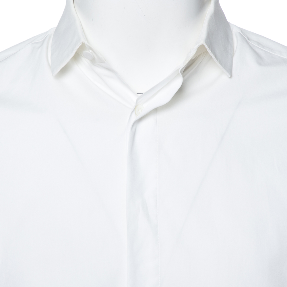 

Valentino White Cotton Slim Fit Button Down Shirt Size