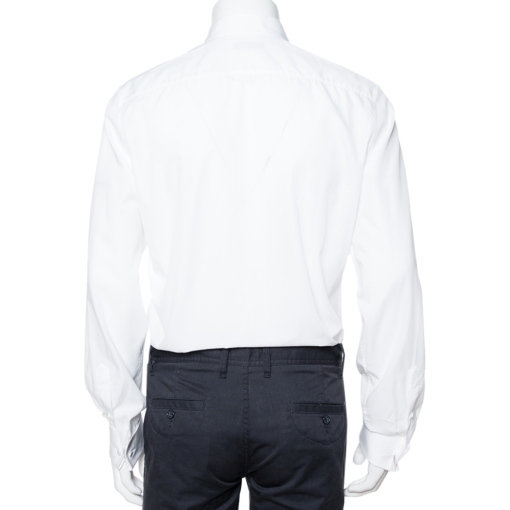 

Valentino White Cotton Pleat Detail Regular Fit Button Down Shirt