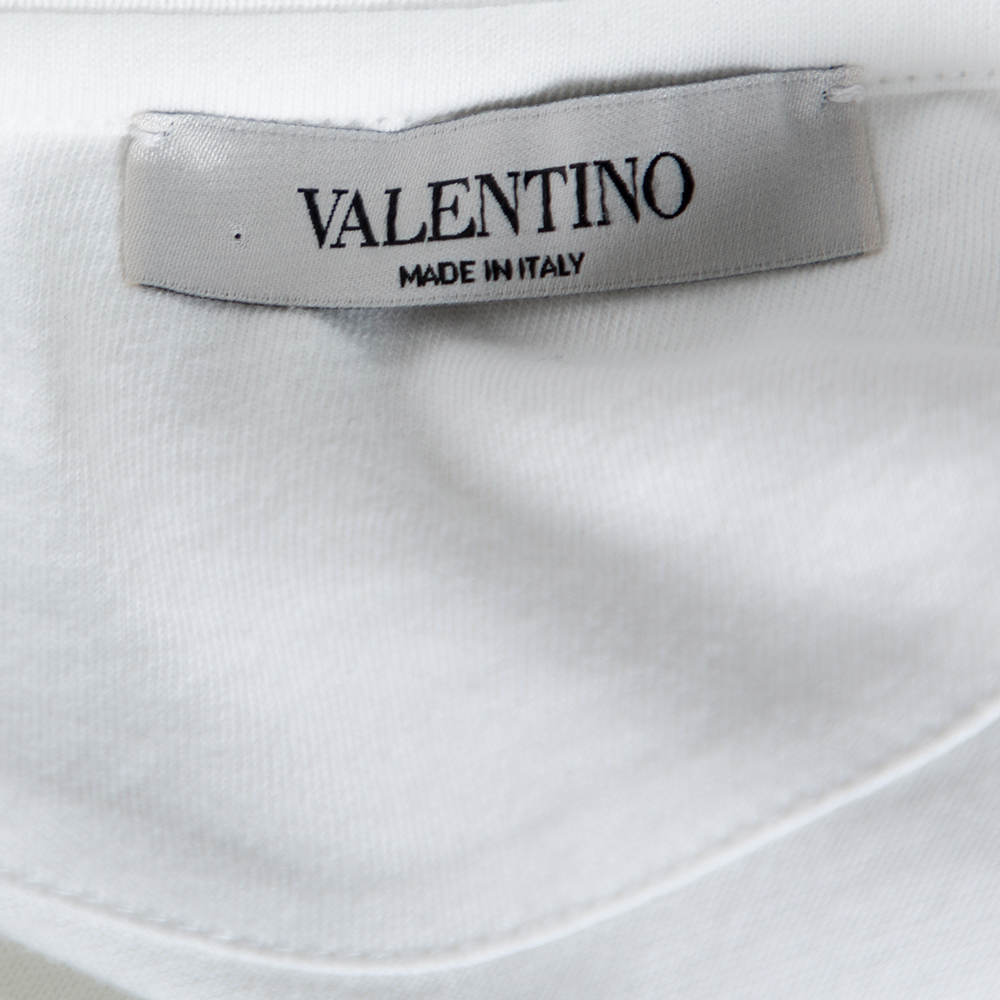 

Valentino White Cotton Print T-Shirt Size