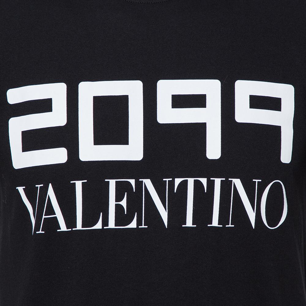 

Valentino Black Cotton Print T Shirt Size