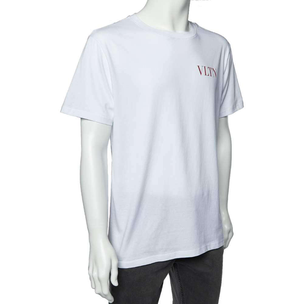 

Valentino White VLTN Print Cotton Crew Neck T-Shirt