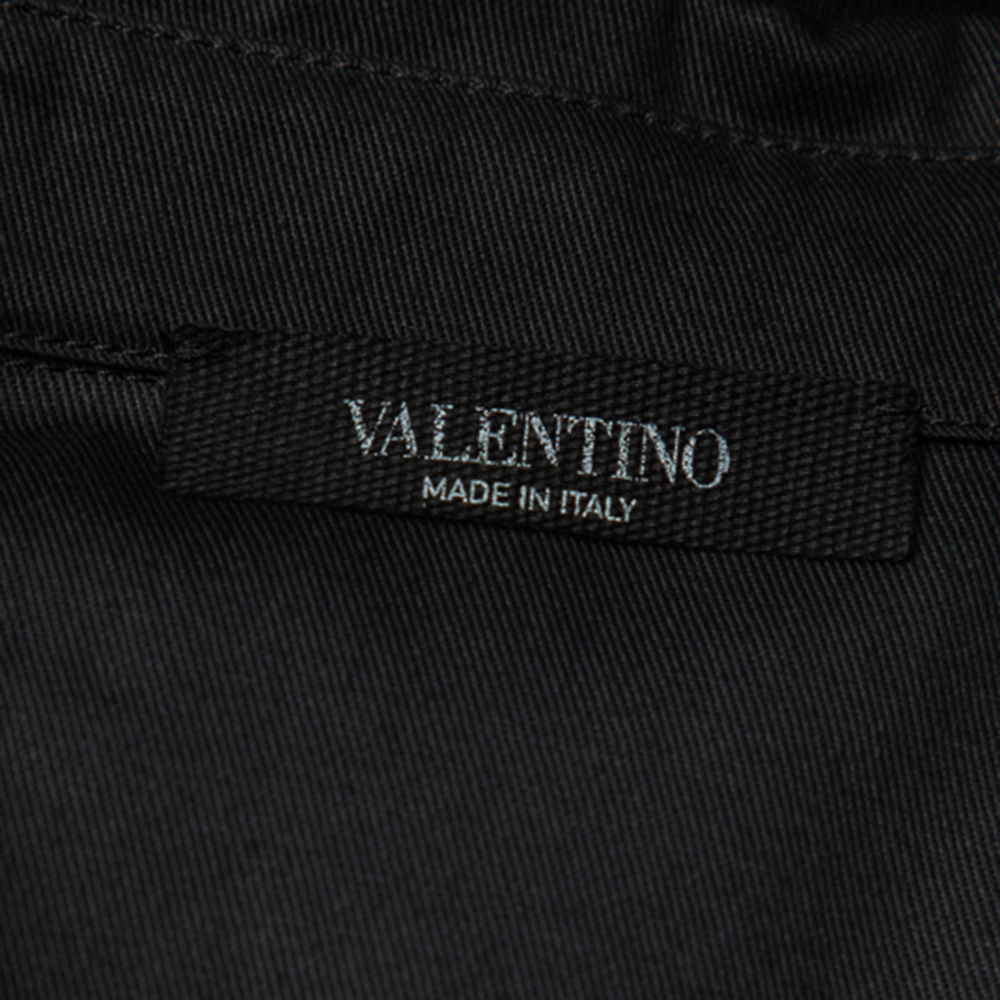 

Valentino Black Cotton Rockstud Long Sleeve Polo T-Shirt