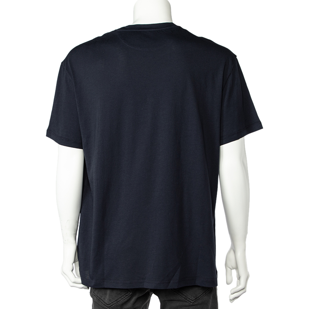 

Valentino Navy Blue Monkey Printed Cotton Crewneck T-Shirt 3XL