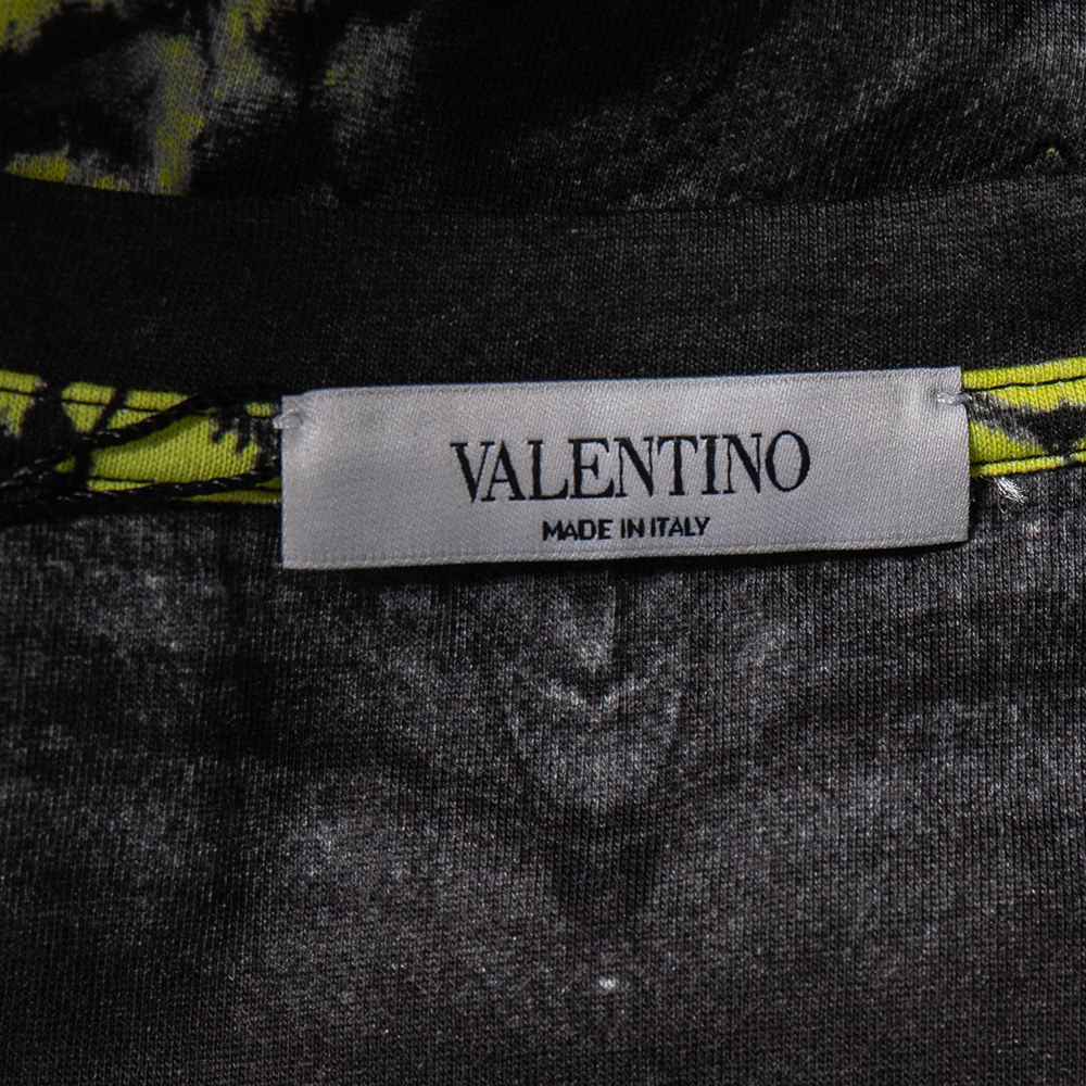 

Valentino Grey Pop Skin Print Cotton Crew Neck T-Shirt