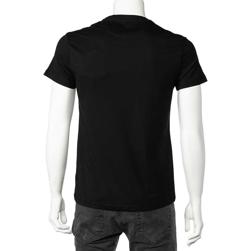 

Valentino Black Cotton Contrast VLTN Printed Crewneck T-Shirt 3XL