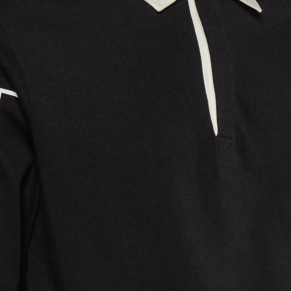 

Valentino Black VLTN Print Cotton Polo T-Shirt