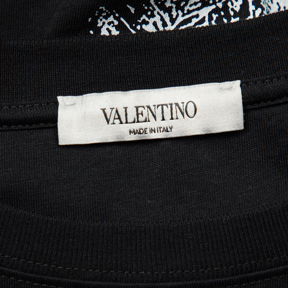 

Valentino Black Dreamatic Print Cotton Crewneck T-Shirt