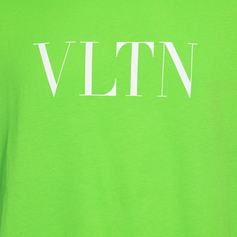 

Valentino Green VLTN Print Cotton Crew Neck T-Shirt