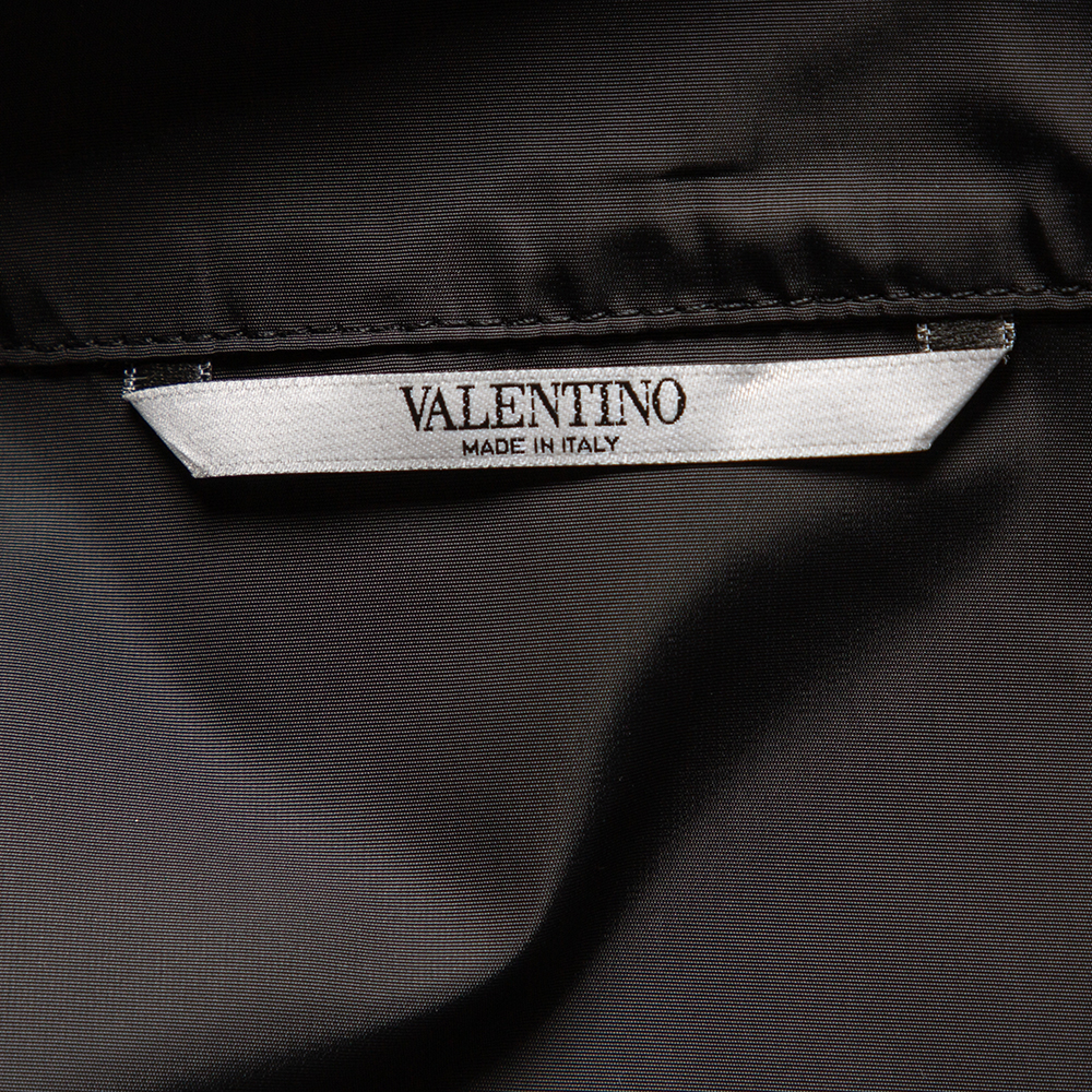 

Valentino Black Signature VLogo Dreamers Printed Synthetic Zip Front Jacket