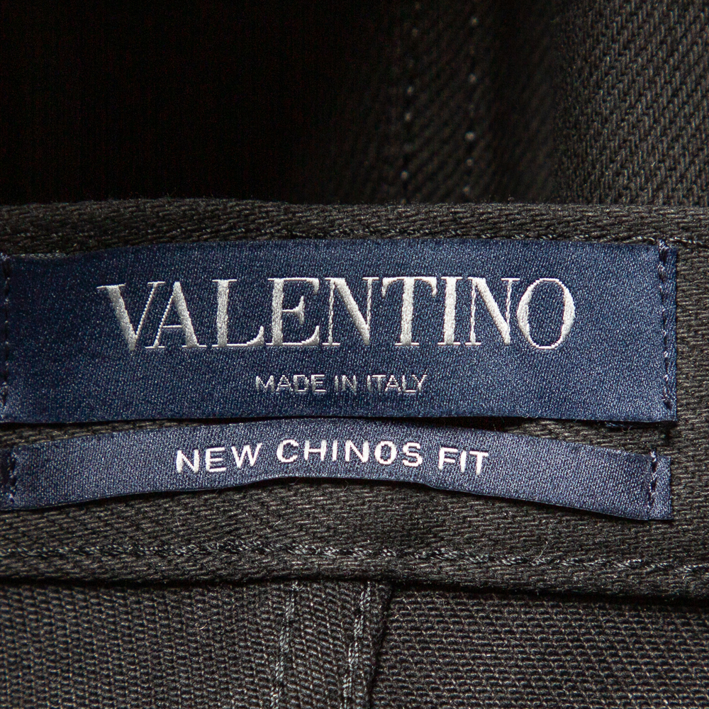 

Valentino Black Denim VLOGO New Chinos Fit Cropped Jeans