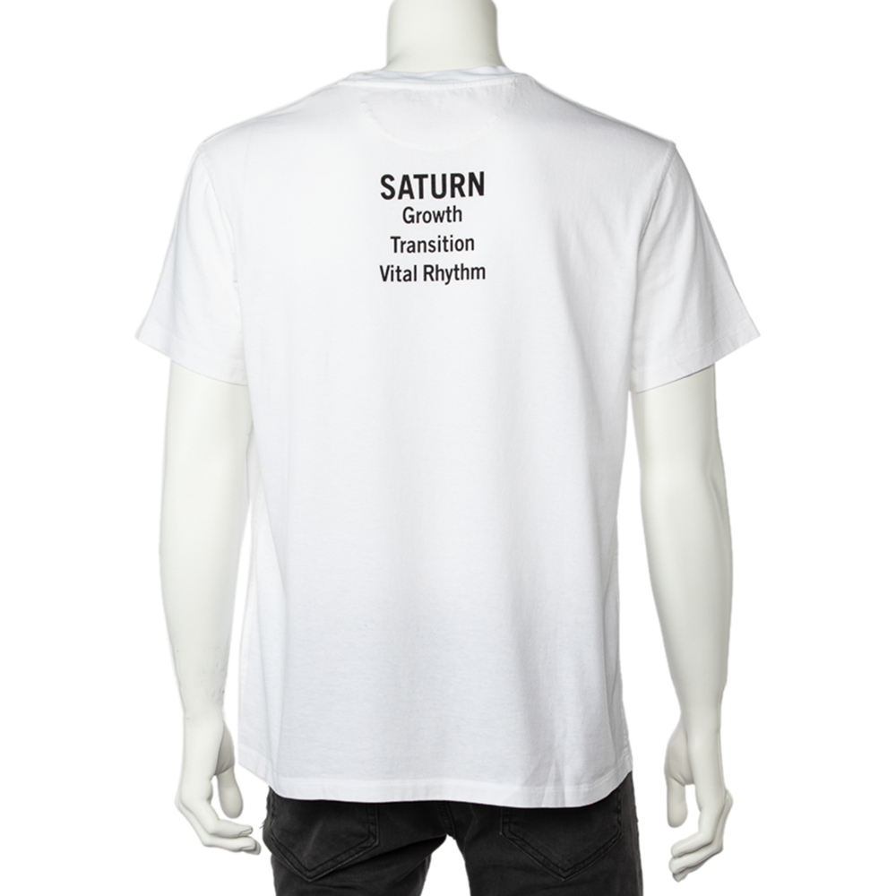 

Valentino White Soul Planets Printed Cotton Crewneck T-Shirt