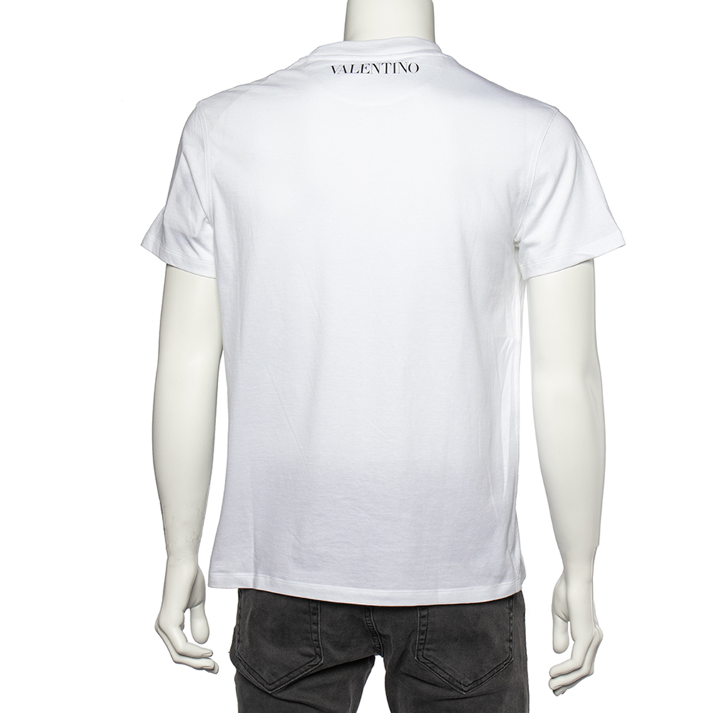 

Valentino White Infinite City Print Cotton Crew Neck T-Shirt