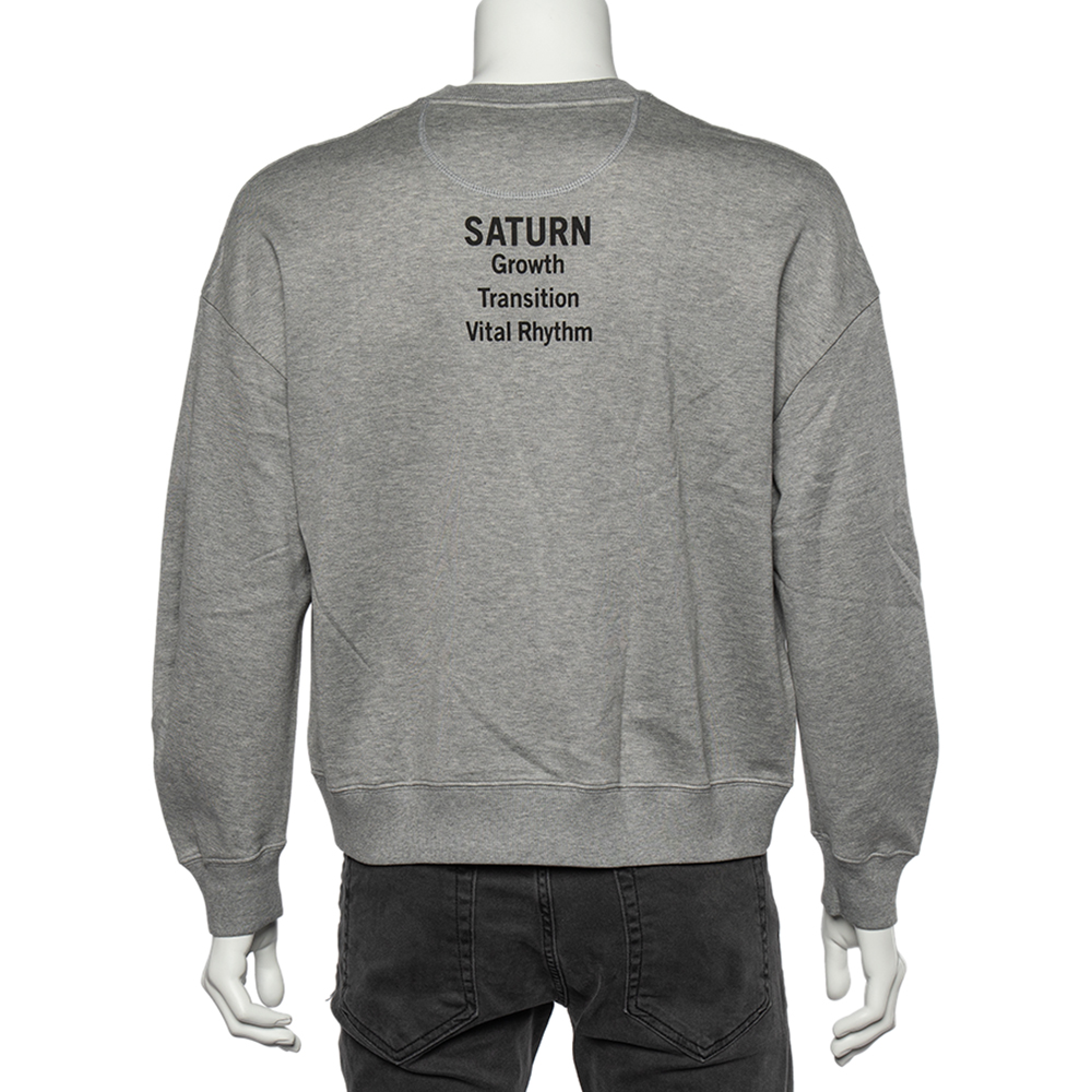 

Valentino Grey Saturn Soul Planets Embellished Cotton Sweatshirt