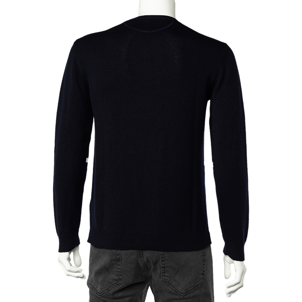 

Valentino Navy Blue VLOGO Cashmere Crew Neck Jumper