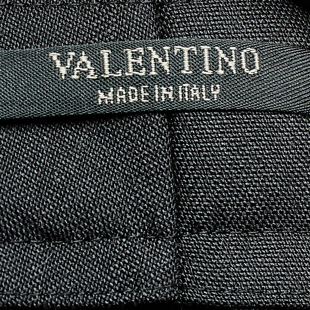 

Valentino Navy Blue Mohair Wool Velvet Stripe Detail Trousers, Black