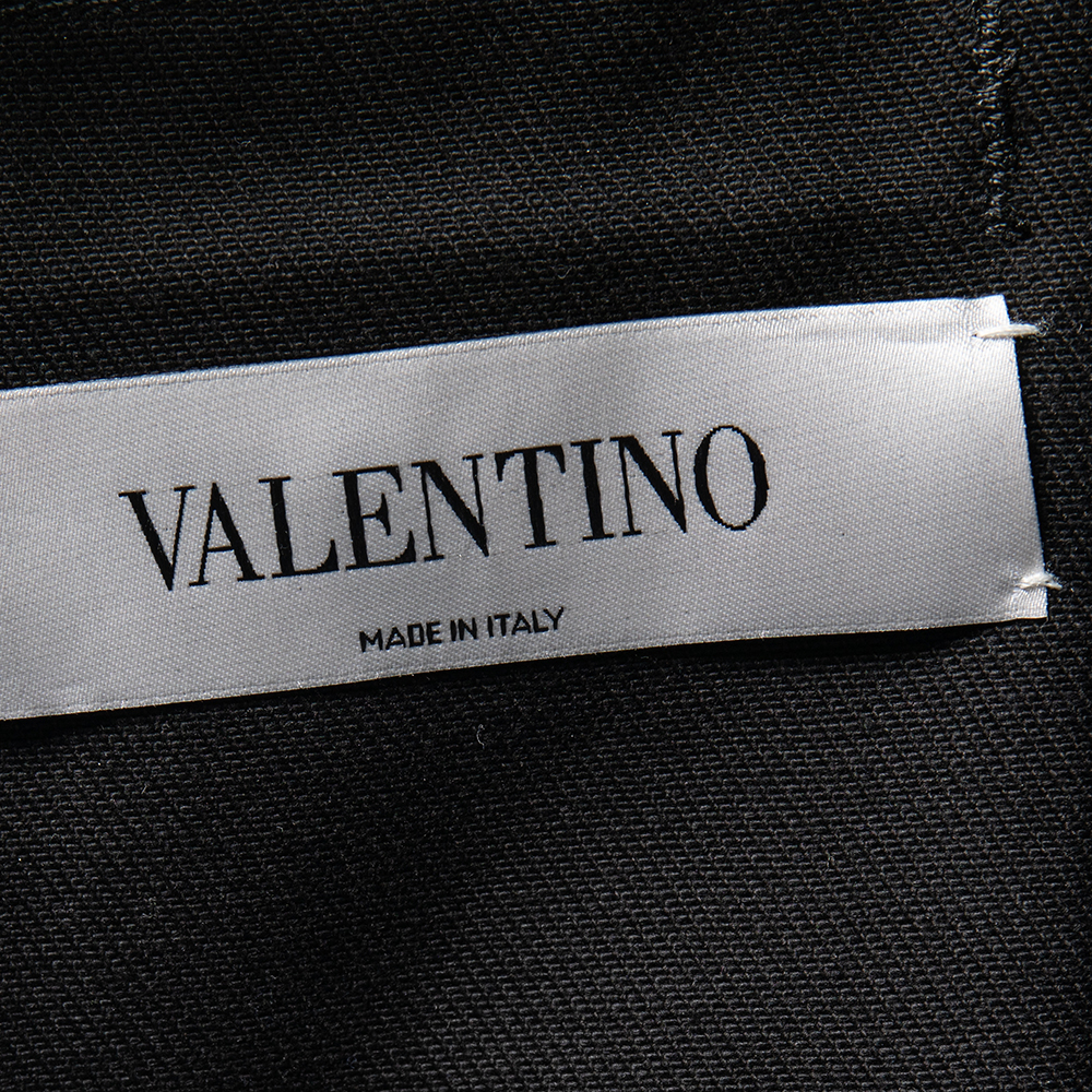 

Valentino Black Denim VLogo Print Oversized Jacket