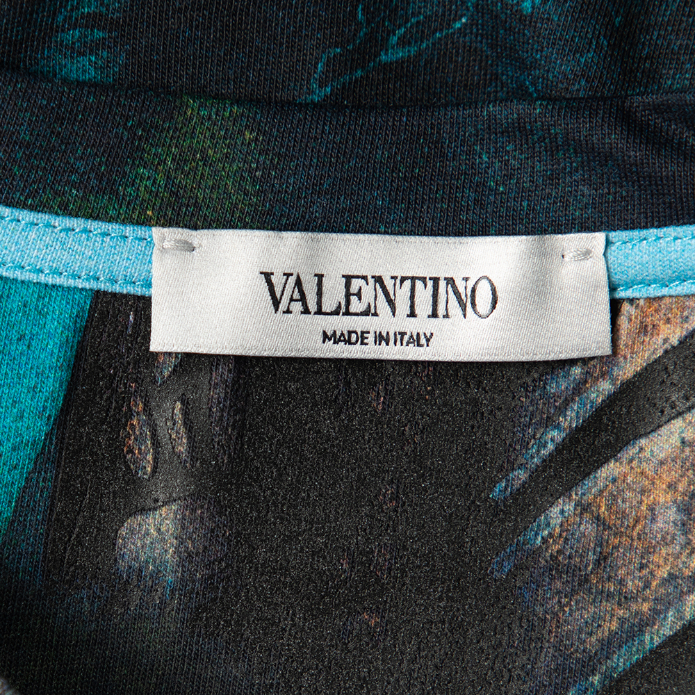 

Valentino Multicolor Dragon printed Cotton Crewneck T-Shirt