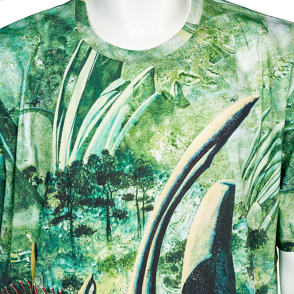 

Valentino Green & Red Dragon Print Cotton T-Shirt