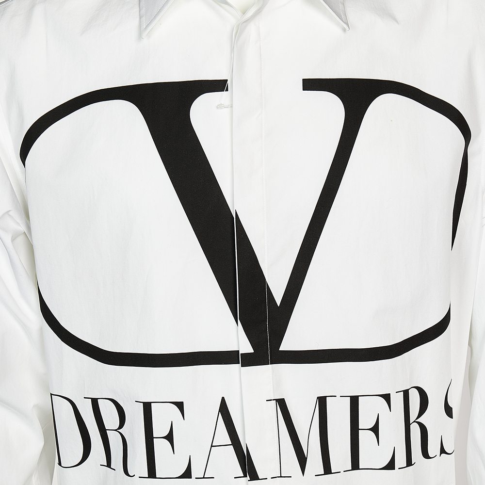 

Valentino White VLOGO Deramers Print Cotton Long Sleeve Shirt