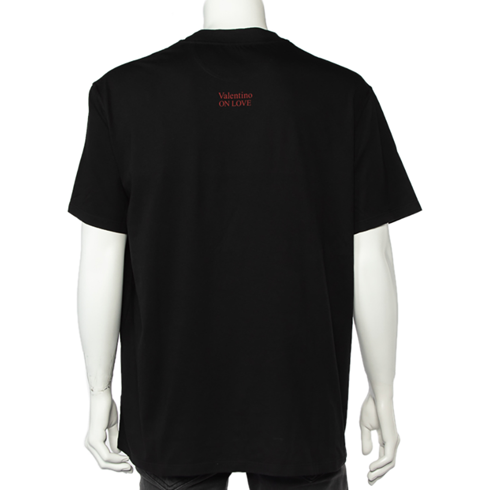 

Valentino Black Valentino On Love Cotton Jersey T-Shirt 3XL
