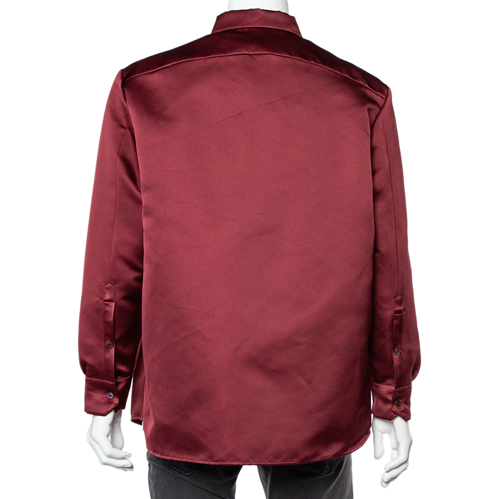 

Valentino Burgundy Heavy Satin Oversized Duchesse Shirt