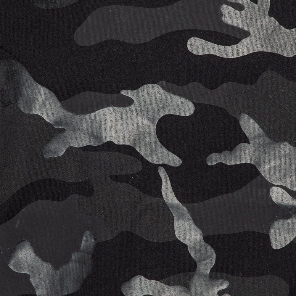 

Valentino Black Camouflage Print Cotton Crew Neck T-Shirt