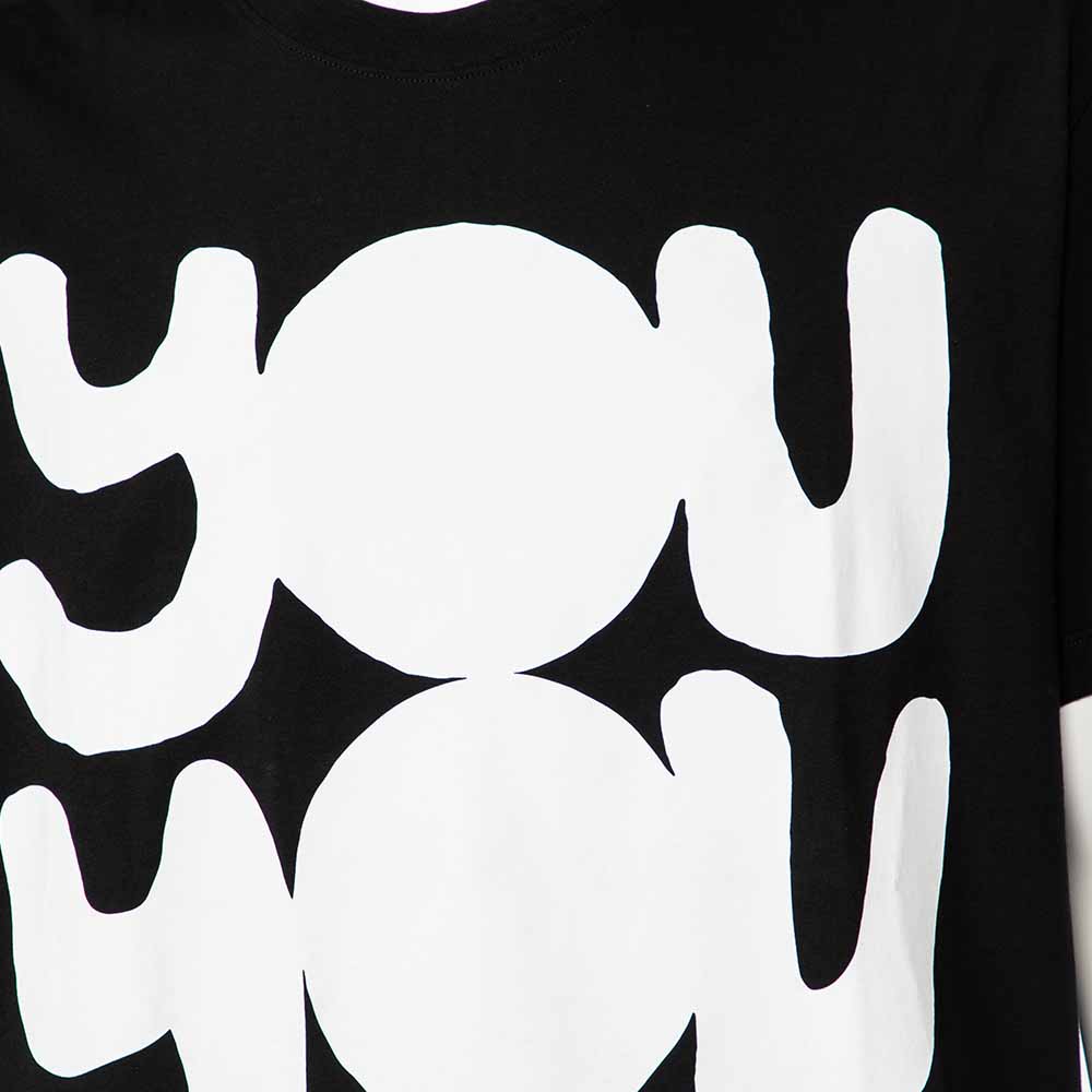 

Valentino Black You You Print Cotton Crewneck T-Shirt