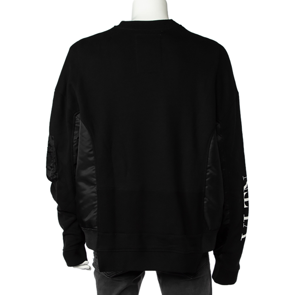 

Valentino Re-Sew Black Cotton Blend VLTN Embossed Sweatshirt