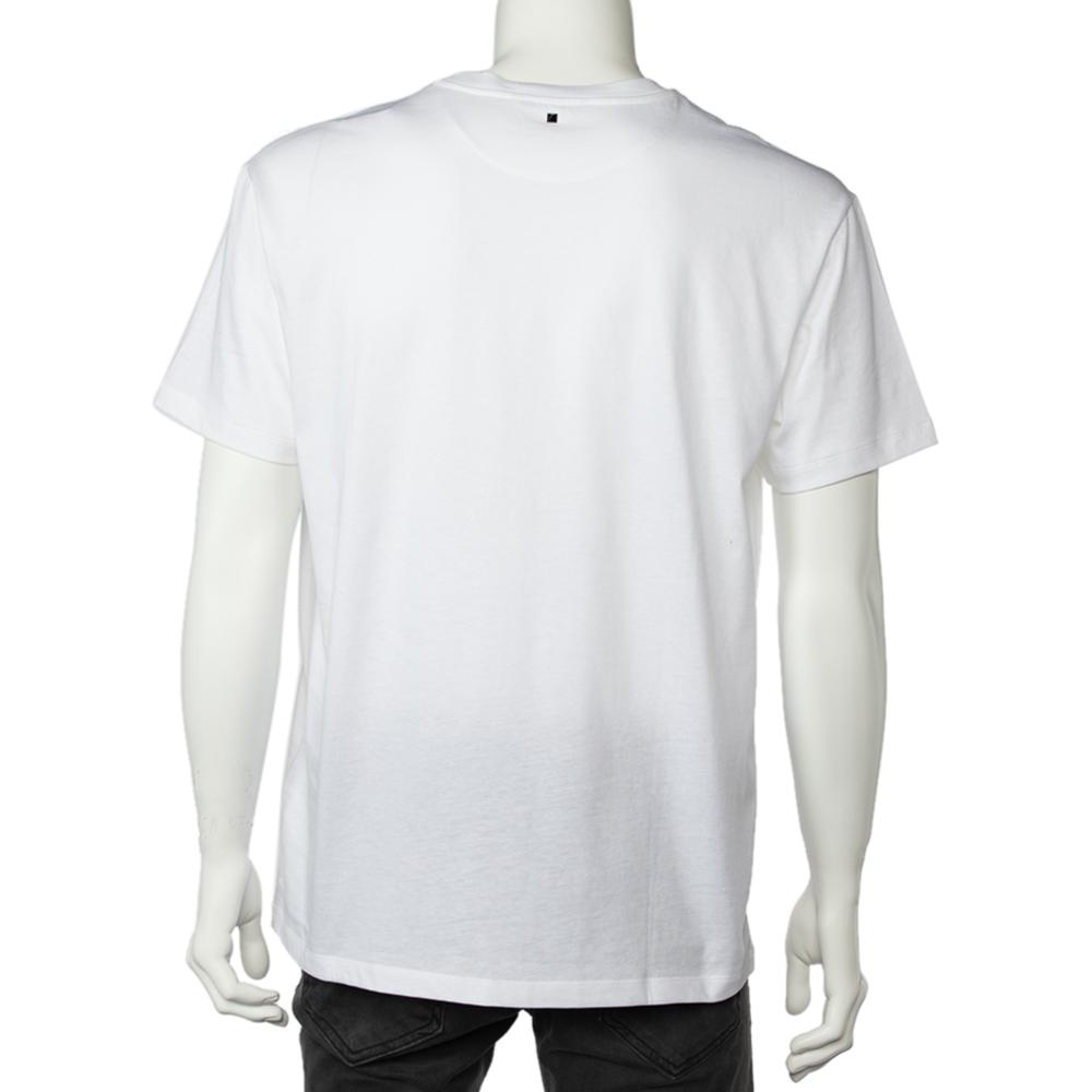 

Valentino White Good Lover Printed Cotton Crewneck T-Shirt 3XL
