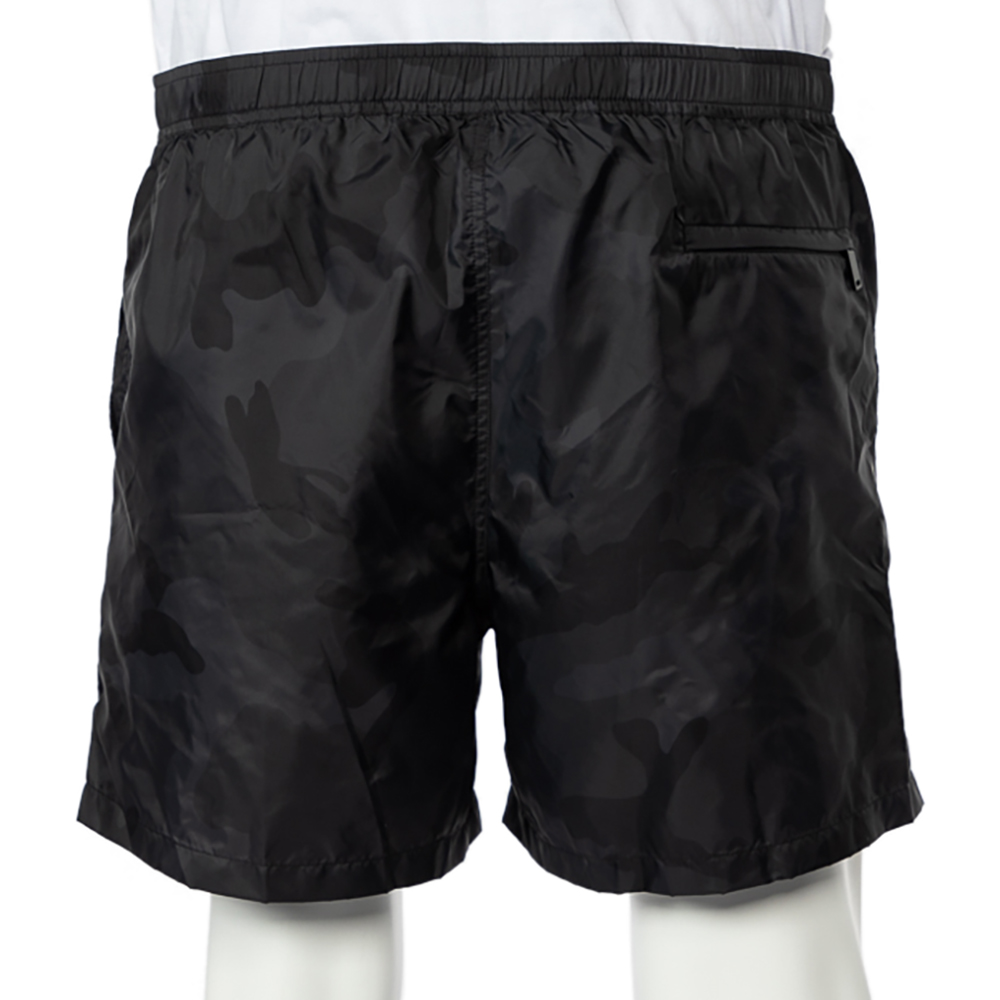 

Valentino Black Camouflage Synthetic Swim Shorts