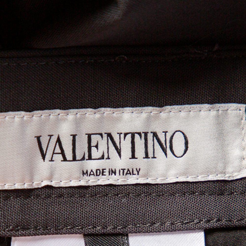 

Valentino Grey Wool Blend Buckle Detail Regular Fit Pants