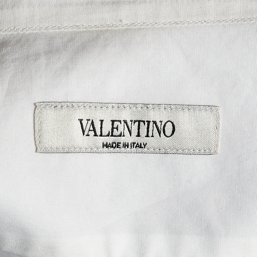 

Valentino White Cotton Poplin You You Button Front Shirt