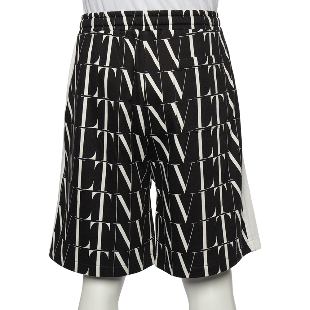 

Valentino Black VLTN Times Print Jersey Bermuda Shorts