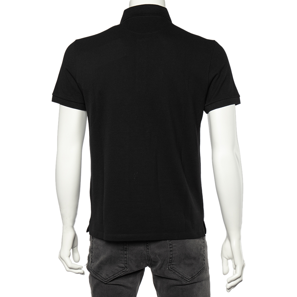 

Valentino Black VLTN Print Cotton Pique Polo T-Shirt