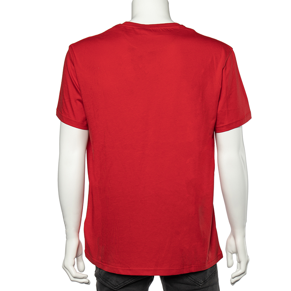 

Valentino Red Jersey VLTN Print Crew Neck T-Shirt