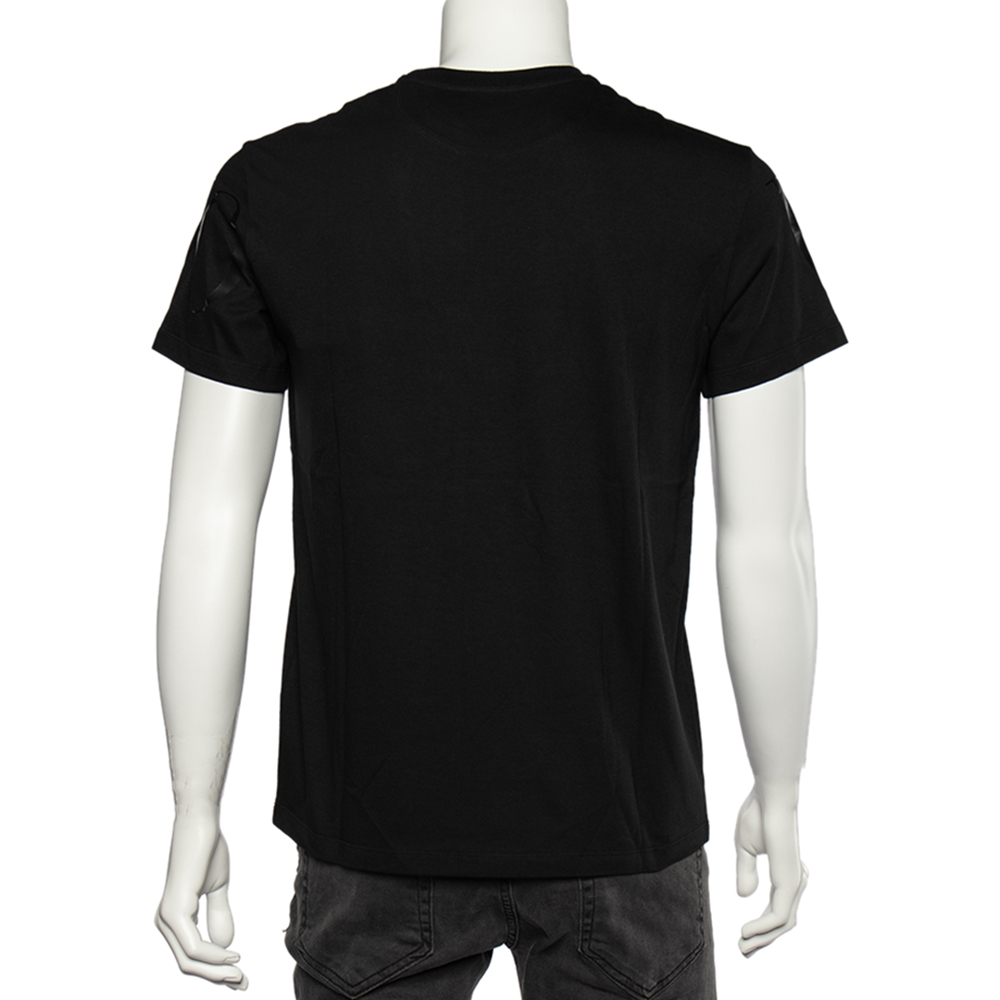 

Valentino Black Logo Print Cotton Crew Neck T-Shirt