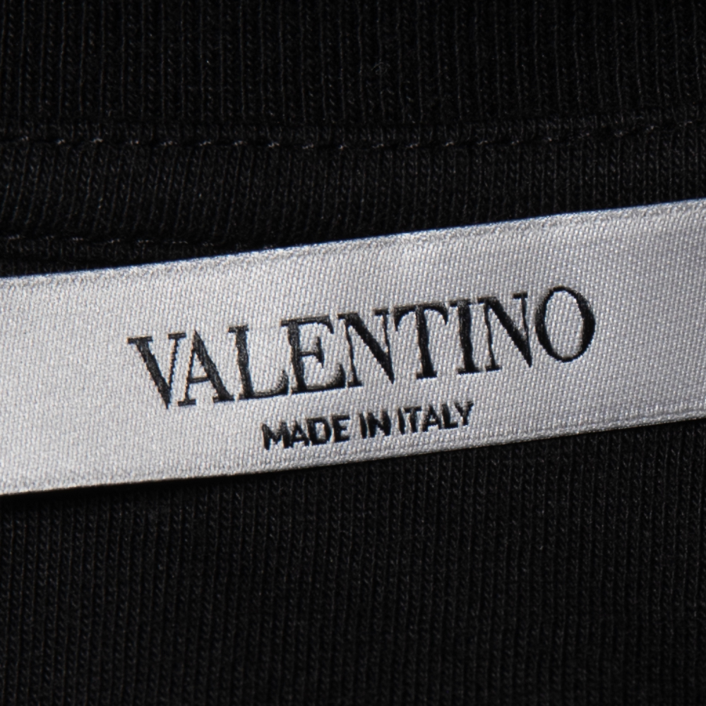 

Valentino Black Logo Print Cotton Jersey T-Shirt