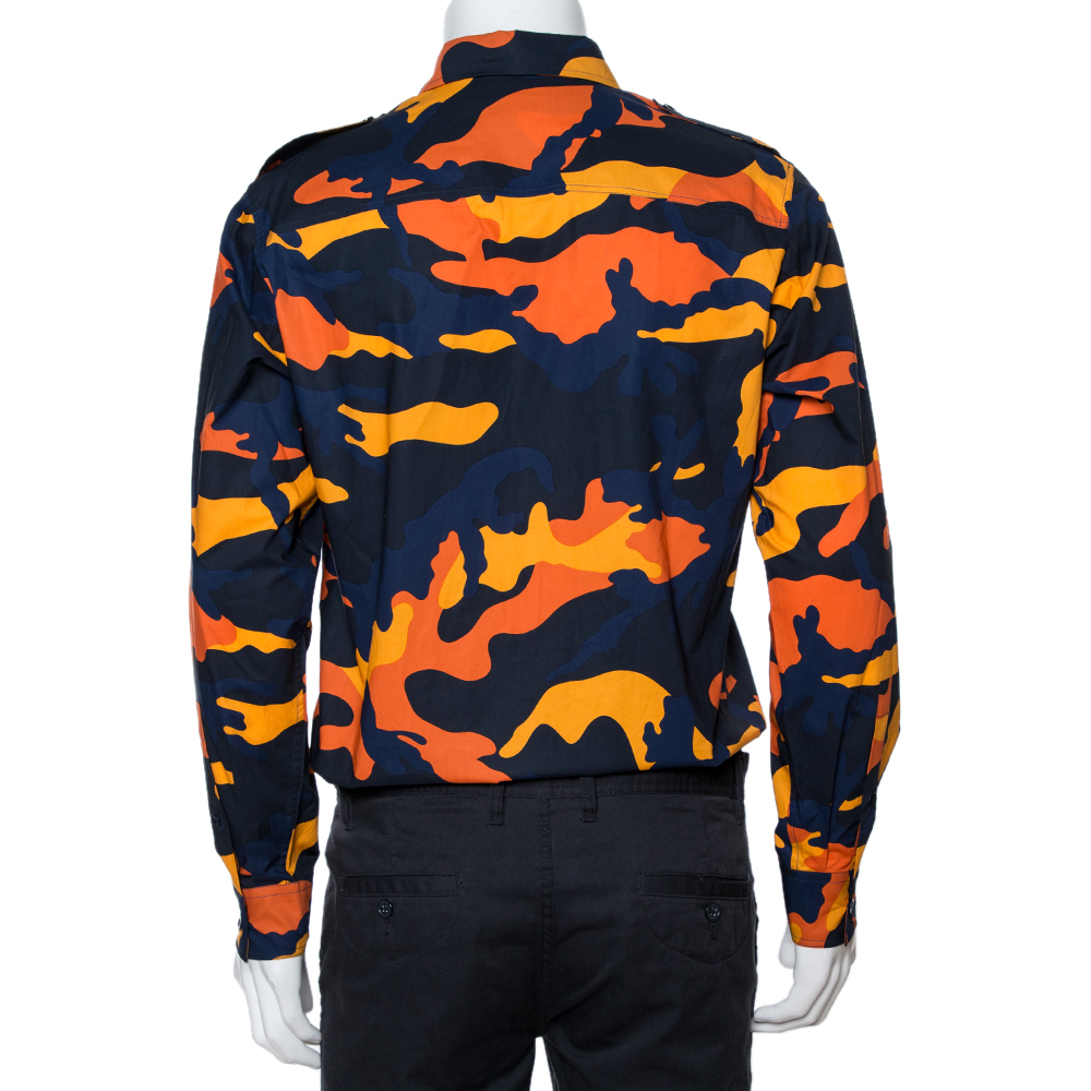 

Valentino Camou Navy/Arancione CAMOUFLAGE Long Sleeves, Multicolor