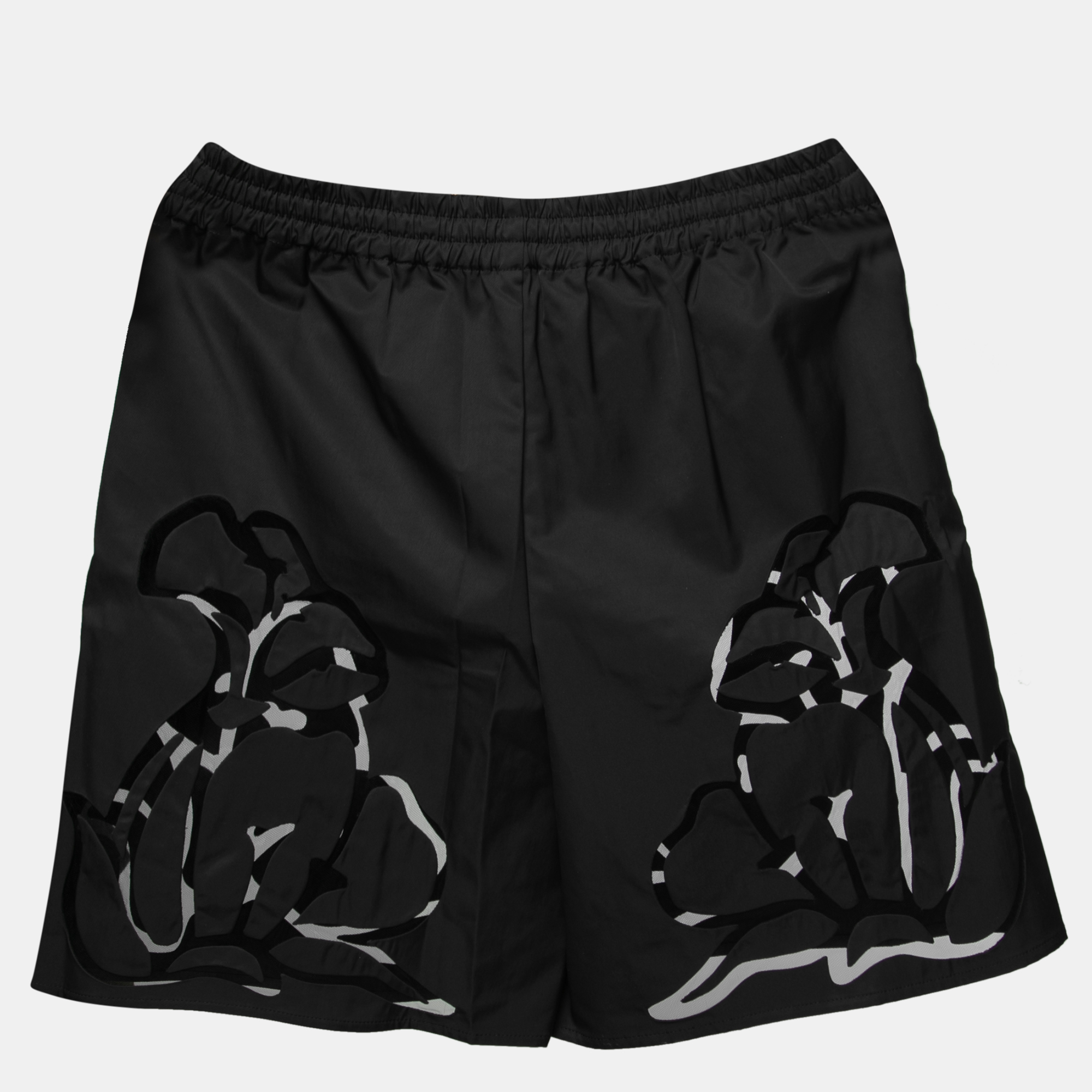 

Valentino Black Synthetic Floral Tulle Inset Shorts  (IT 48