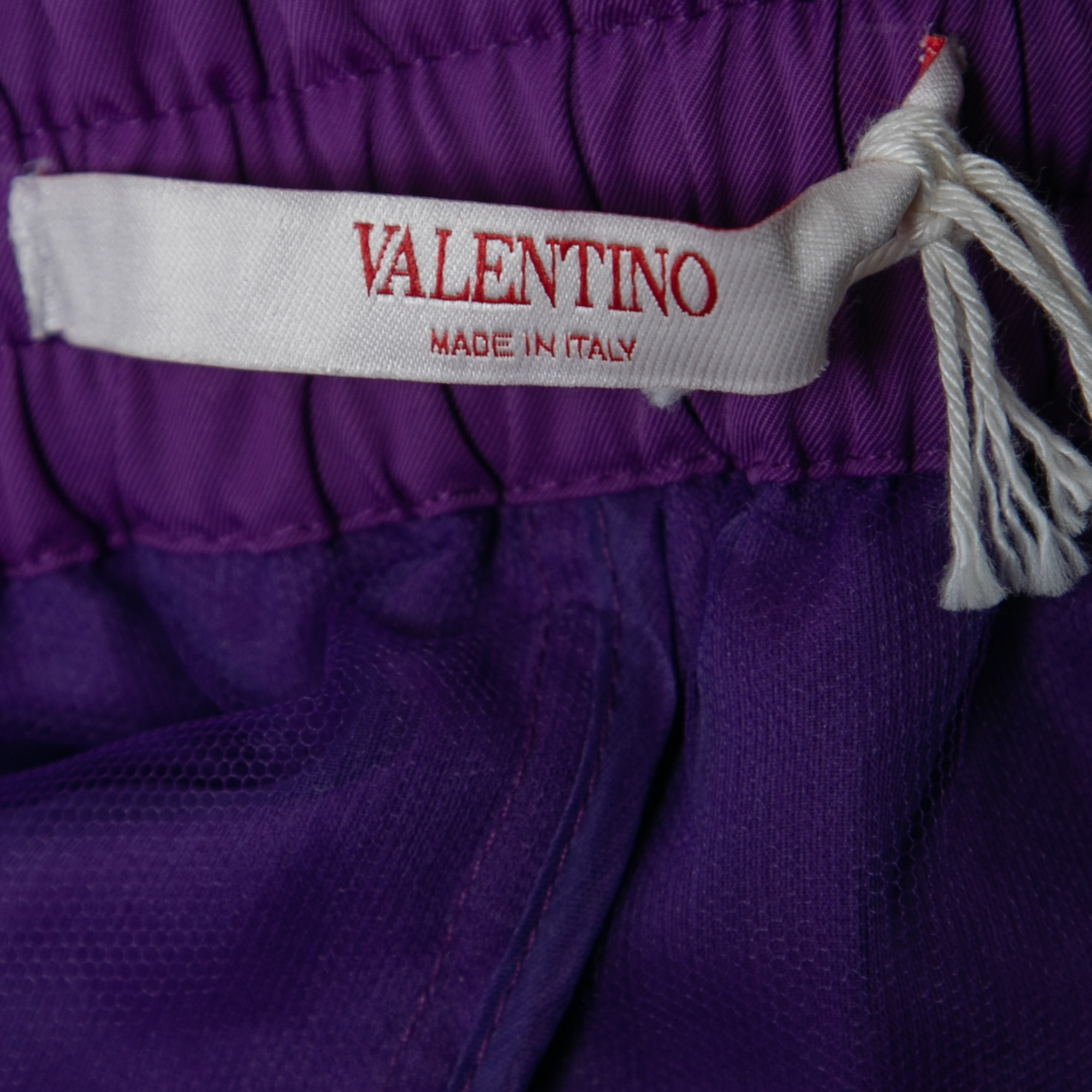 

Valentino Purple Flower Pattern Tulle Inset Synthetic Shorts  (IT 50