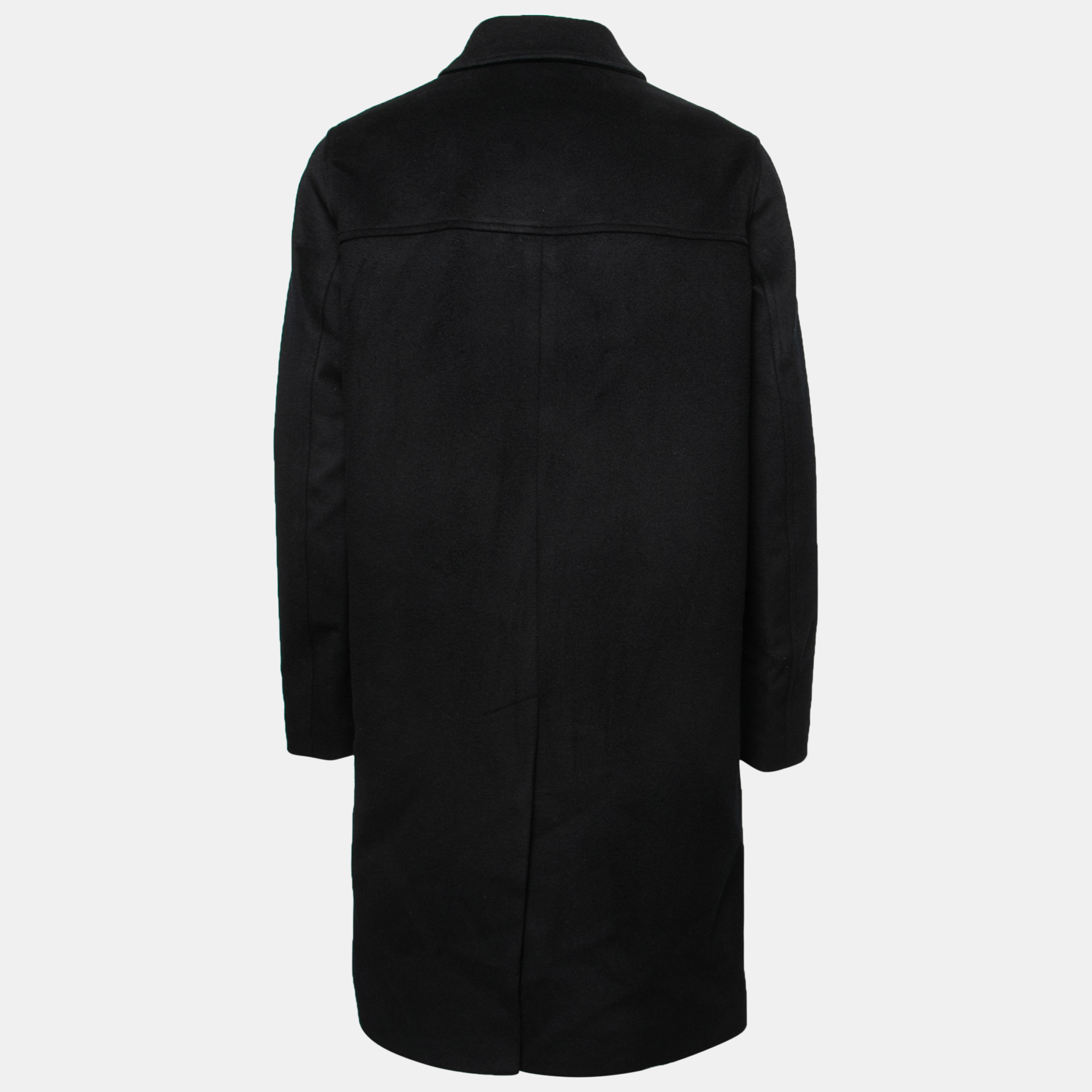 

Valentino Black Wool Patch Detail Button Front Coat  (IT 52