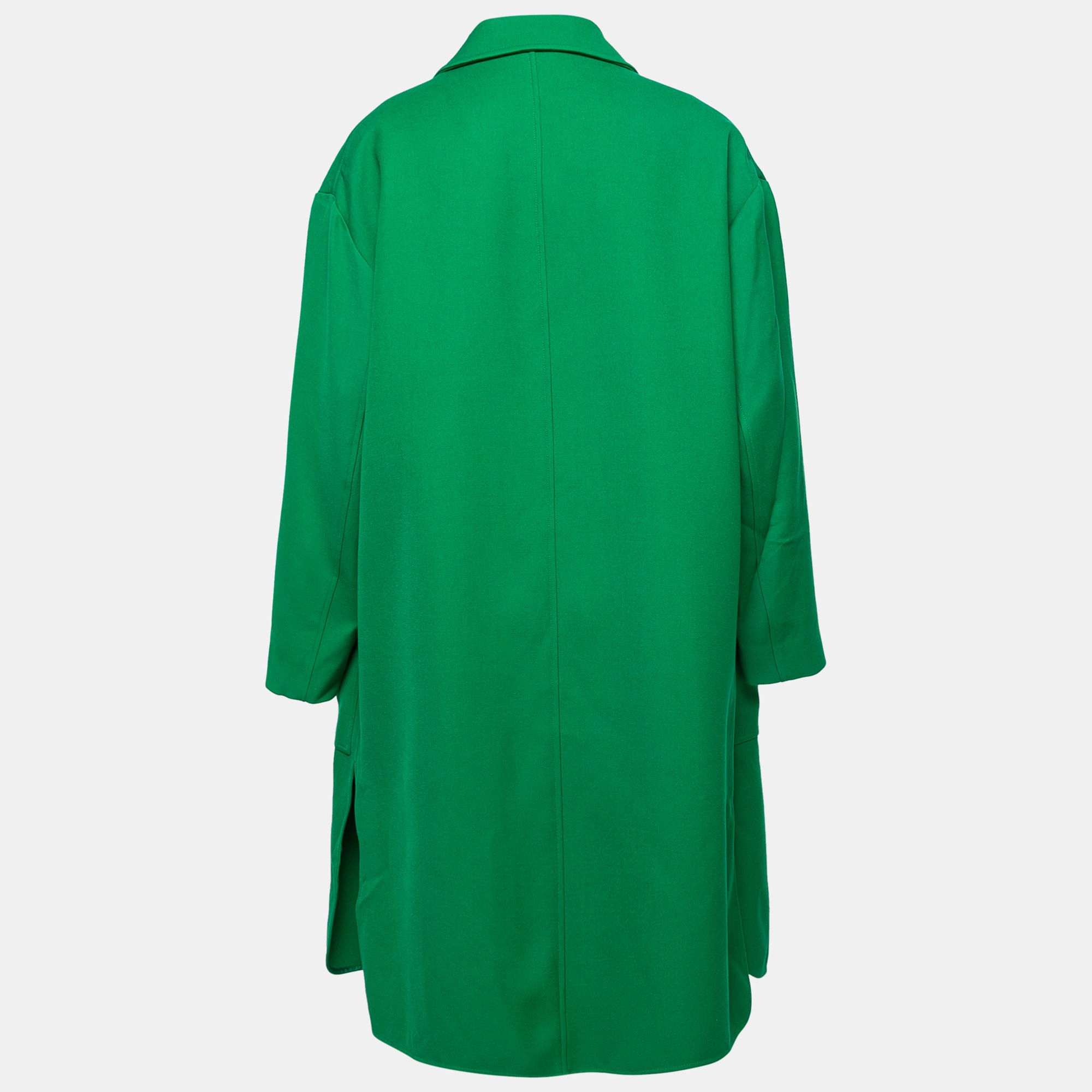 

Valentino Green Wool Open-Front Oversized Coat  (IT 50